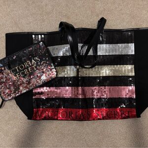 Victorias Secret Tote Bag with Small Zipper Pouch